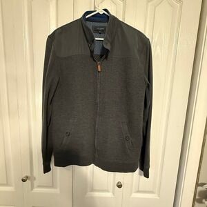 Ted Baker London Men's Size‎ 5 (XL) Sardin Quilted Ribbed Bomber Jacket Gray